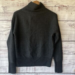 Banana Republic Turtleneck Sweather S Gray Merino Wool Alpaca Wool Waffle Knit